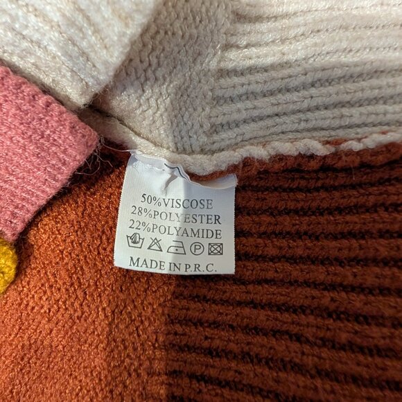 Color block women's sweater cardigan size small - Picture 4 of 5